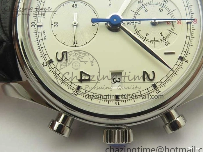 MIROTIME 0110 Portugieser Chrono  42 IW390403 ZF 1:1 Best Edition White Dial Blue Hand on Black Leather Strap A WellDesigned 7190